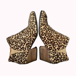 Caslon Cheetah Print Calf Fur Booties